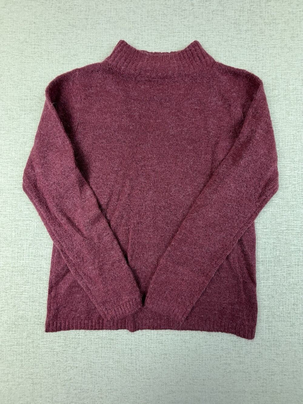Chadwicks Women’s Small Burgundy Mock Neck Sweater Long Sleeve Knit Pullover